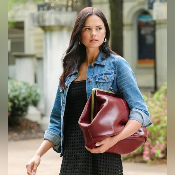 Patricia Nash Handbags - Serafina Frame Bag Rugged Natural Grain Leather